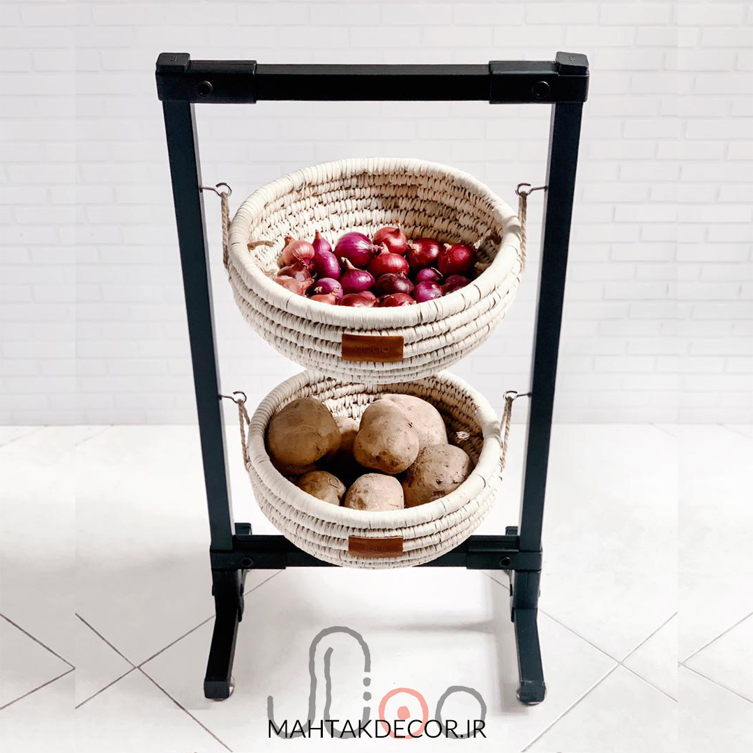 سبد سیب زمینی و پیاز پایه مشکی