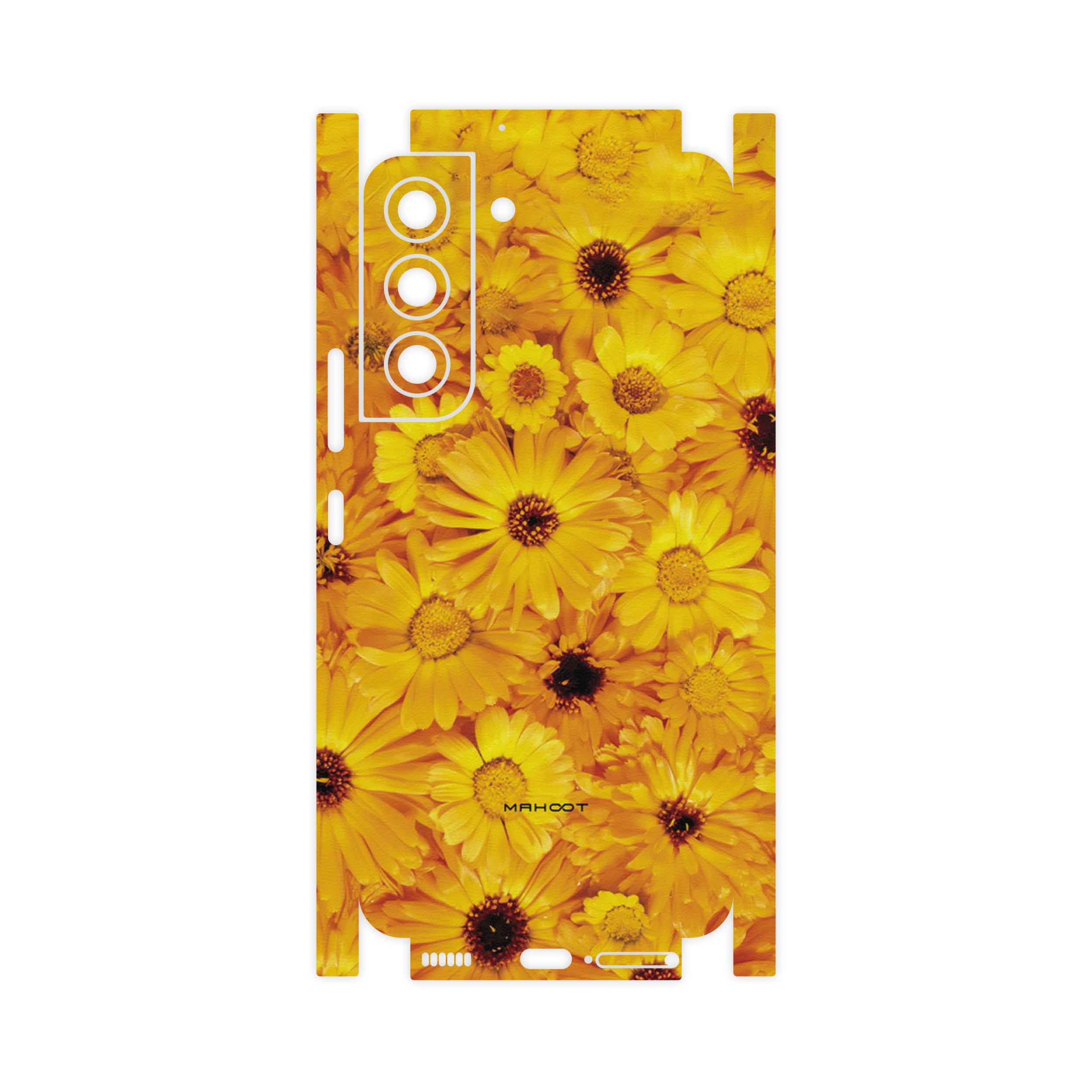برچسب پوششی ماهوت مدل Yellow-Flower-FullSkin مناسب برای گوشی موبایل سامسونگ Galaxy S22 5G