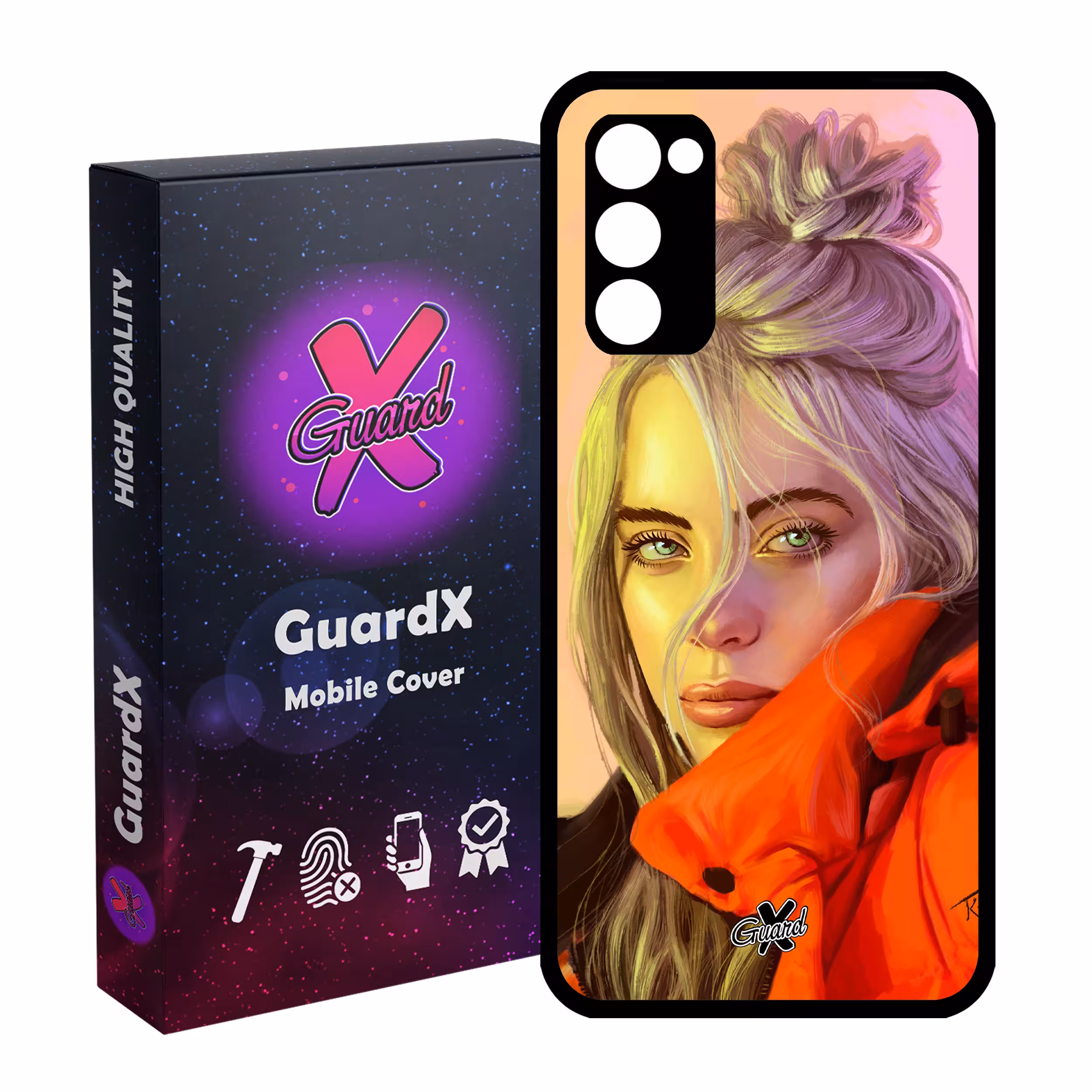 کاور گارد ایکس طرح Billie Eilish مدل Glass10217 مناسب برای گوشی موبایل سامسونگ Galaxy S20 FE