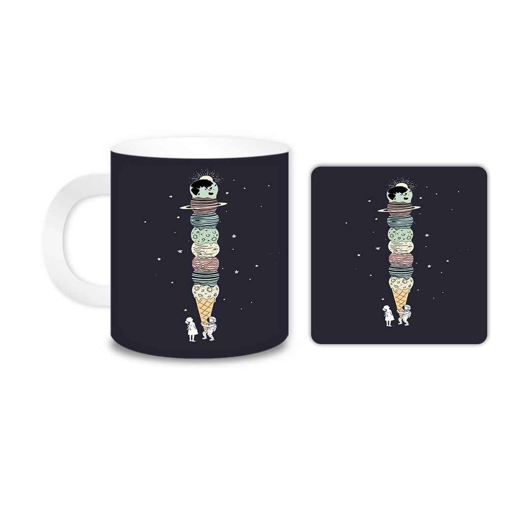 ماگ مدل سیاره کد 626 به همراه زیر لیوانی