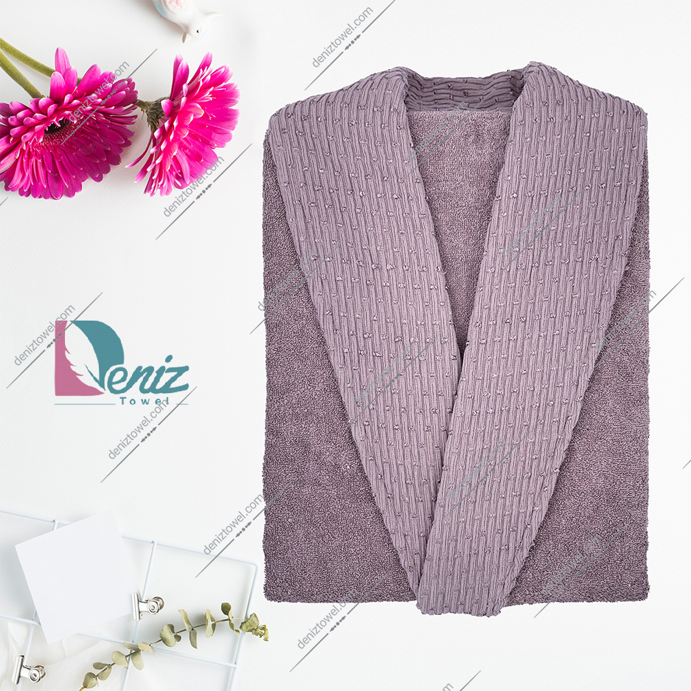 حوله تن پوش طرح هانا رنگ یاسی تیره