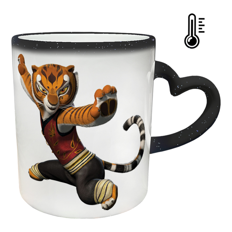 ماگ حرارتی مدل دسته قلبی اکلیلی طرح پاندا کنگ فو کار کد 74