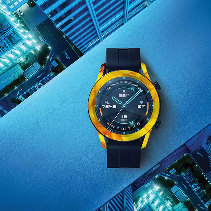 برچسب ماهوت طرح Yellow-Flower مناسب برای ساعت هوشمند هوآوی Watch GT2