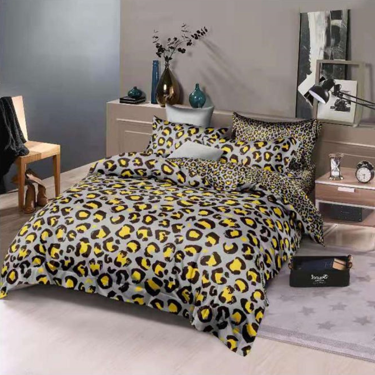 سرویس خواب کوکو جم مدل پلنگی کد 01 یکنفره 4 تکه