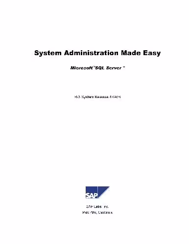 خرید و دانلود نسخه کامل کتاب System Administration Made Easy 4.6A/B: SQL Server by SAP Labs, Inc