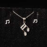 نیم ست نقره خارجی مدل نت موسیقی