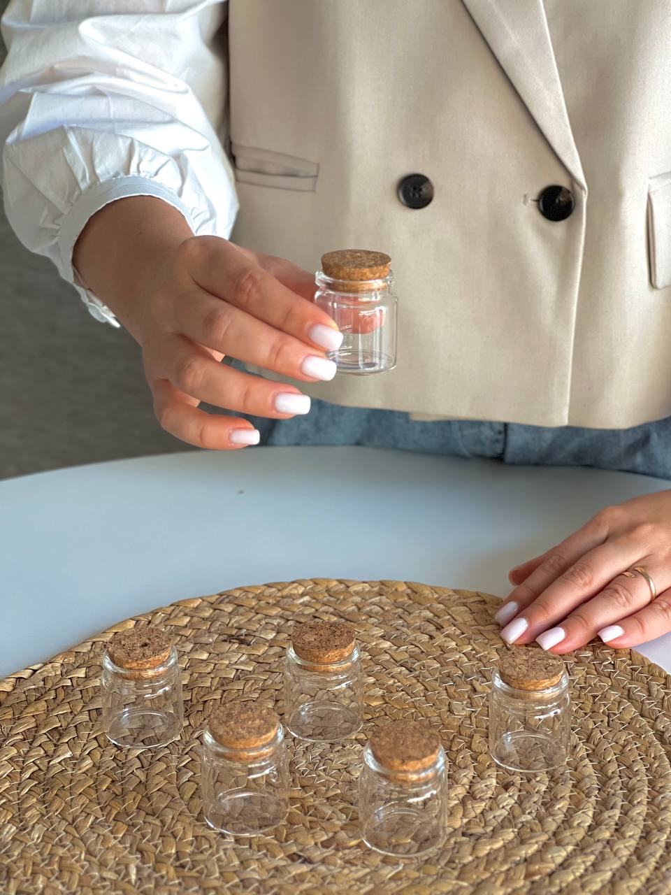 ویال پیرکس درب چوب پنبه قطر 3 و ارتفاع 4 سانتی متر