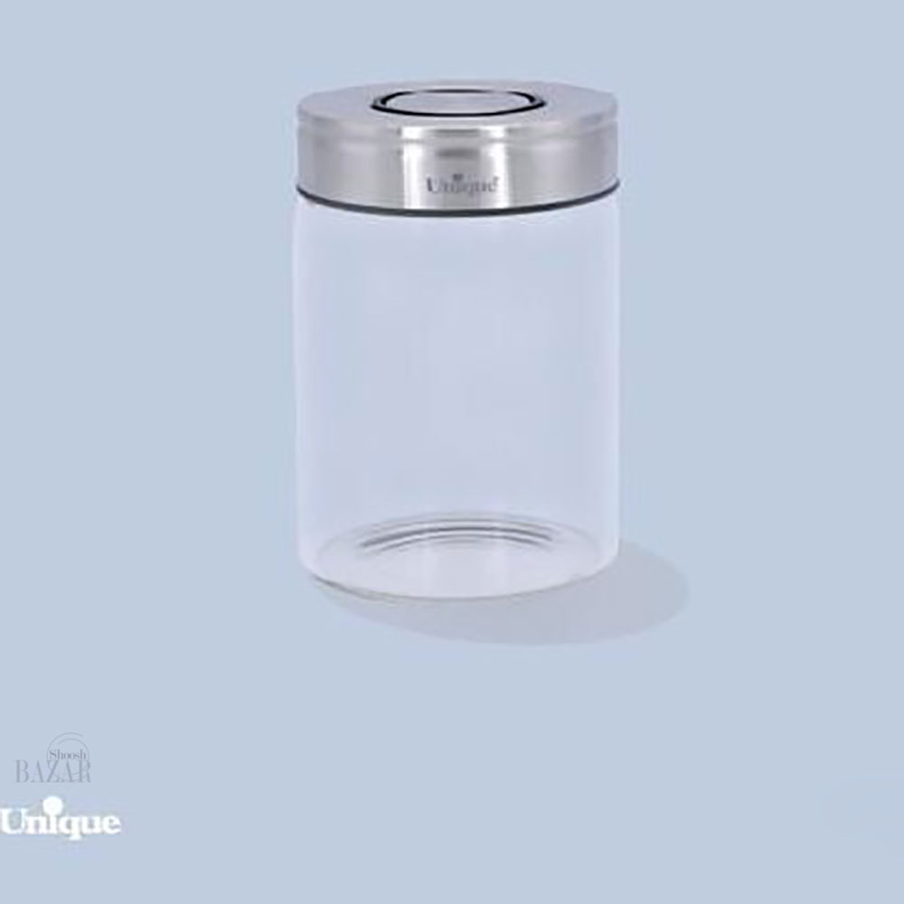 بانکه شیشه ای در استیل 9.5 سانت یونیک کد 1726