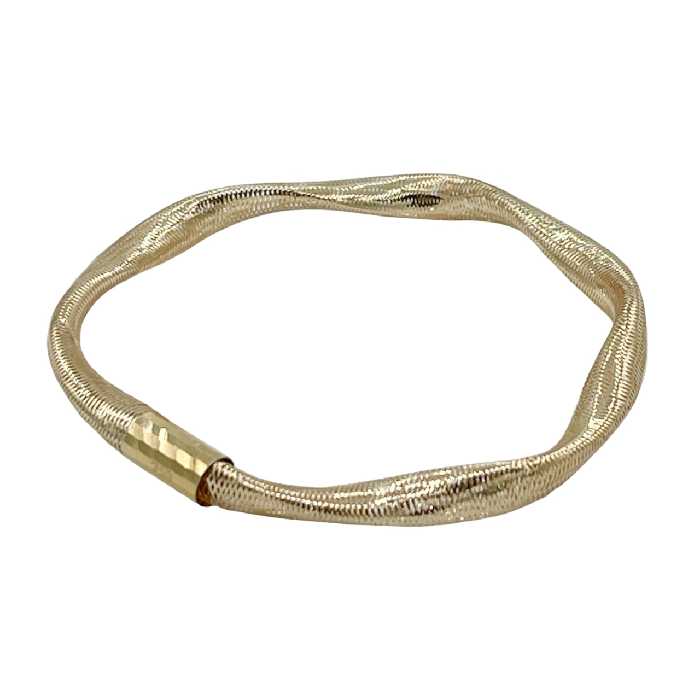 دستبند طلای 18 عیار مدل پیچ کشی زرد