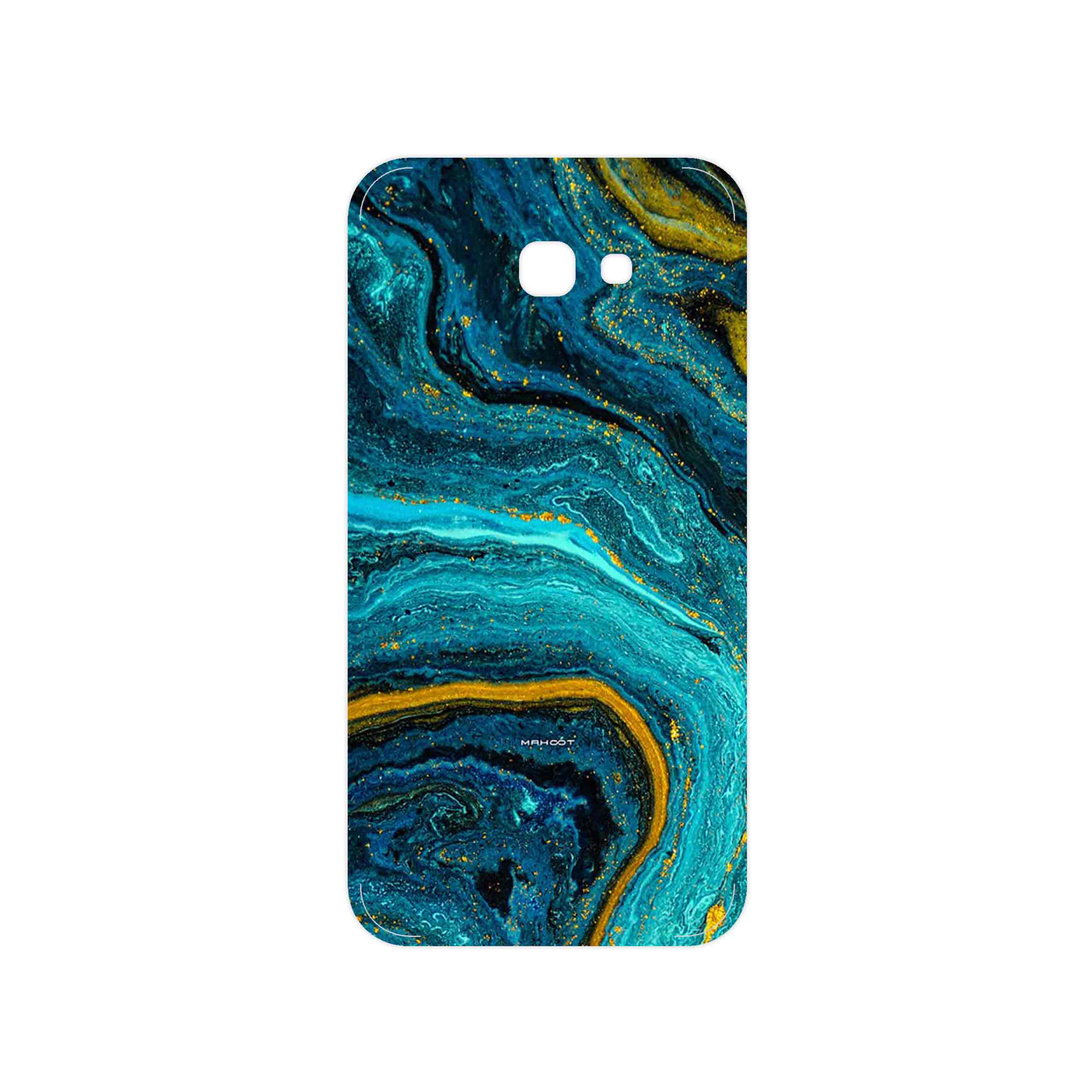 برچسب پوششی ماهوت مدل Turquoise marblewith golden streaks مناسب برای گوشی موبایل سامسونگ Galaxy A7 2017