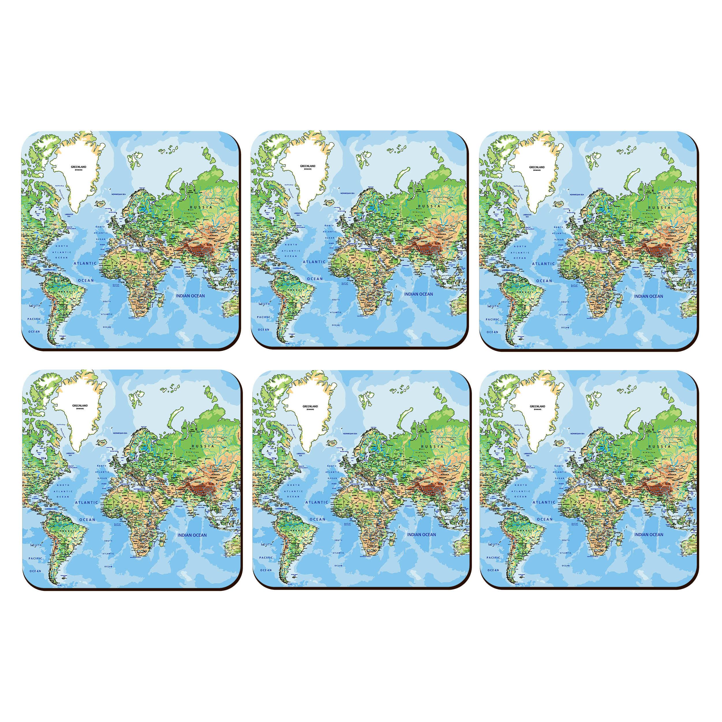 زیر لیوانی لوکسینو مدل DIGI_21 مجموعه 6 عددی