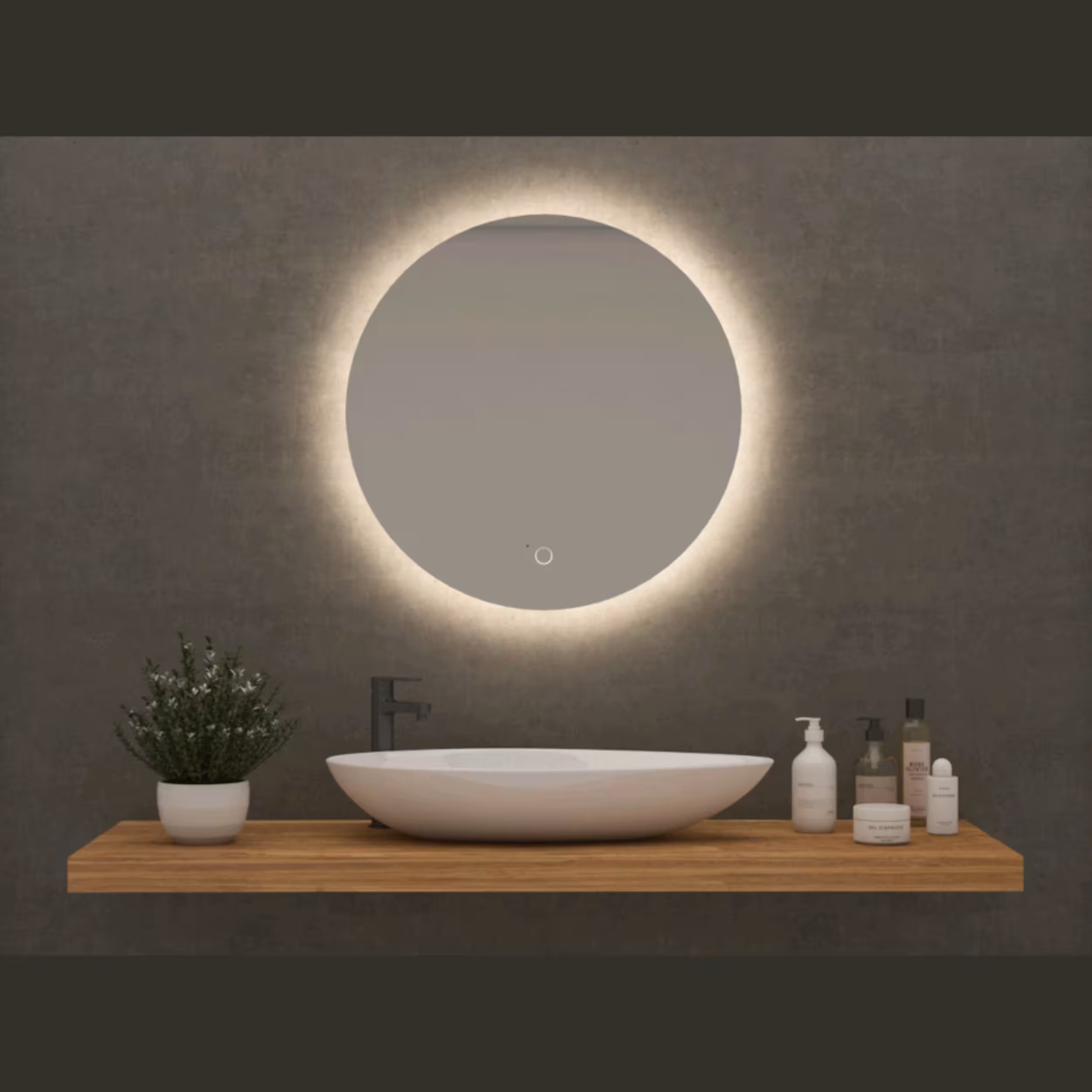 آینه لمسی سایا کابینت مدل گرد 