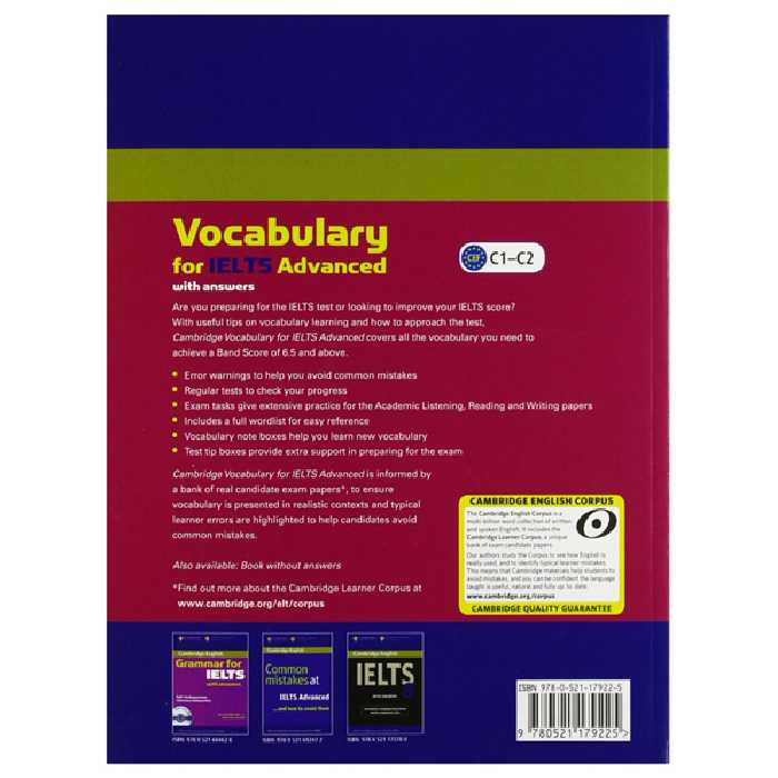 کتاب Vocabulary For Ielts Advanced اثر Pauline Cullen انتشارات اشتیاق نور