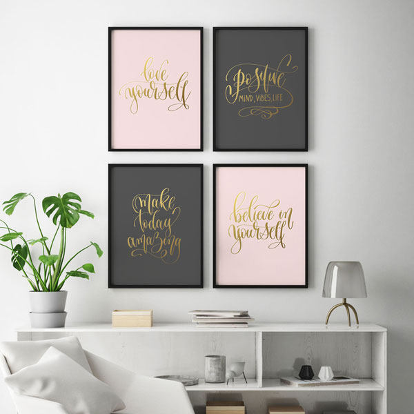 تابلو مدل دکوراتیو مدا باور و خودشناسی مجموعه چهار عددی