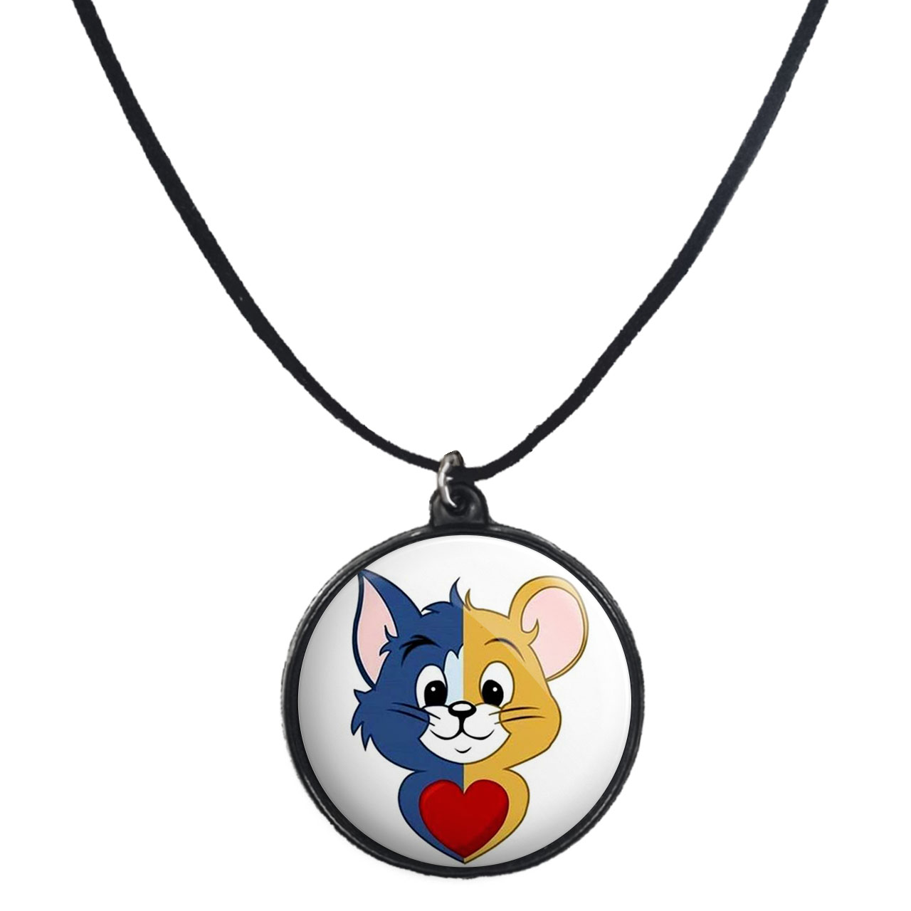 گردنبند پرمانه طرح تام و جری کد pmb.10779 مدل دو طرفه