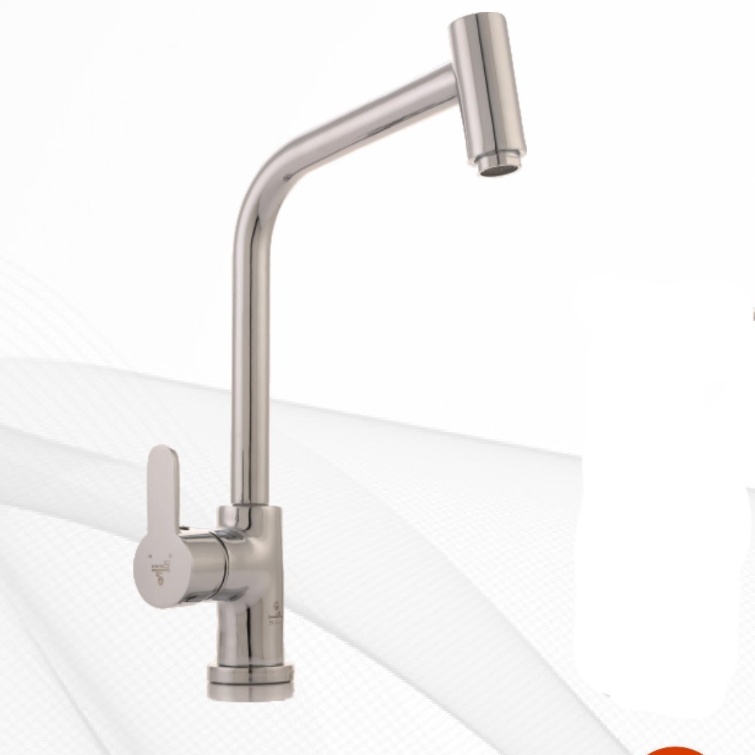 شیر ظرفشویی ساختمان رنگ کروم جنس درجه 1 و استاندارد و دارای نشان کیفیت ایزوو 9001