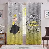 پرده پرنسسی جدید با زمینه طوسی و زرد WA-2440