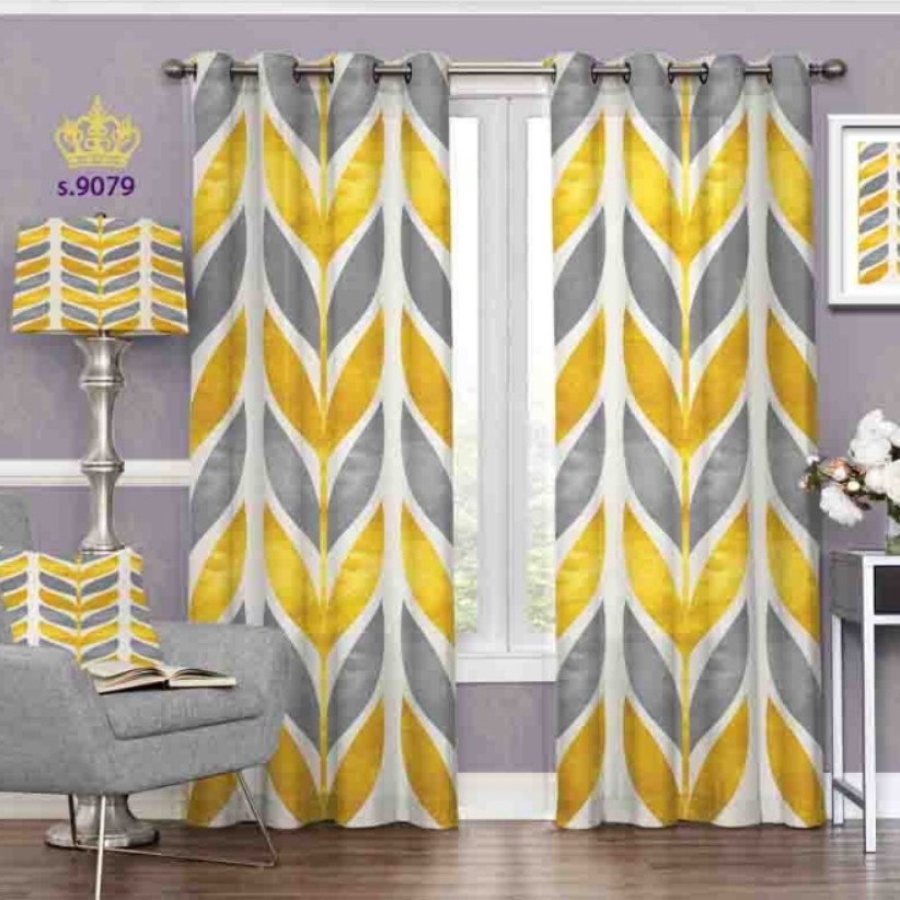 پرده اتاق خواب دو قواره پانچ آماده طرح فانتزی کد S9079