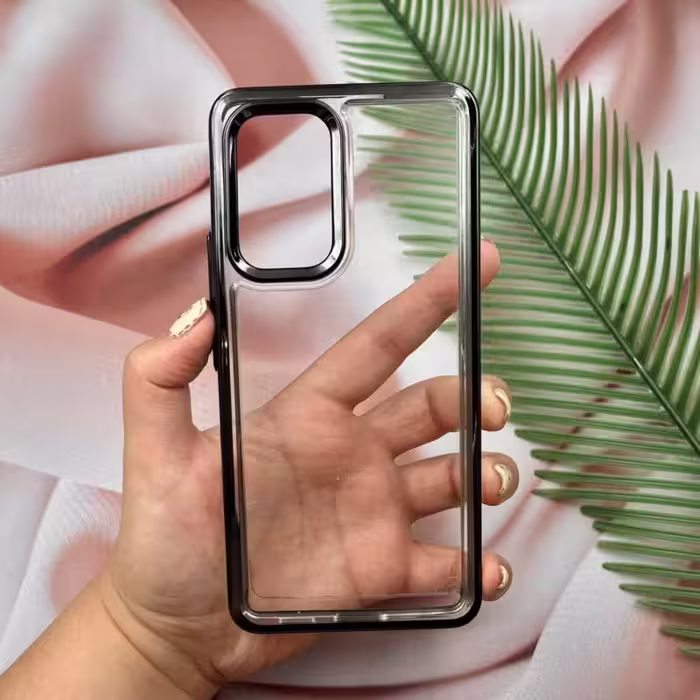 قاب گوشی Galaxy A53 5G سامسونگ FASHION CASE اورجینال شفاف کرومی مشکی کد 17787
