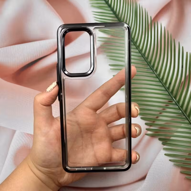 قاب گوشی Galaxy A53 5G سامسونگ FASHION CASE اورجینال شفاف کرومی مشکی کد 17787