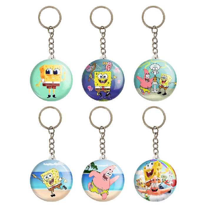 جاکلیدی خندالو مدل باب اسفنجی کد 313B مجموعه 6 عددی