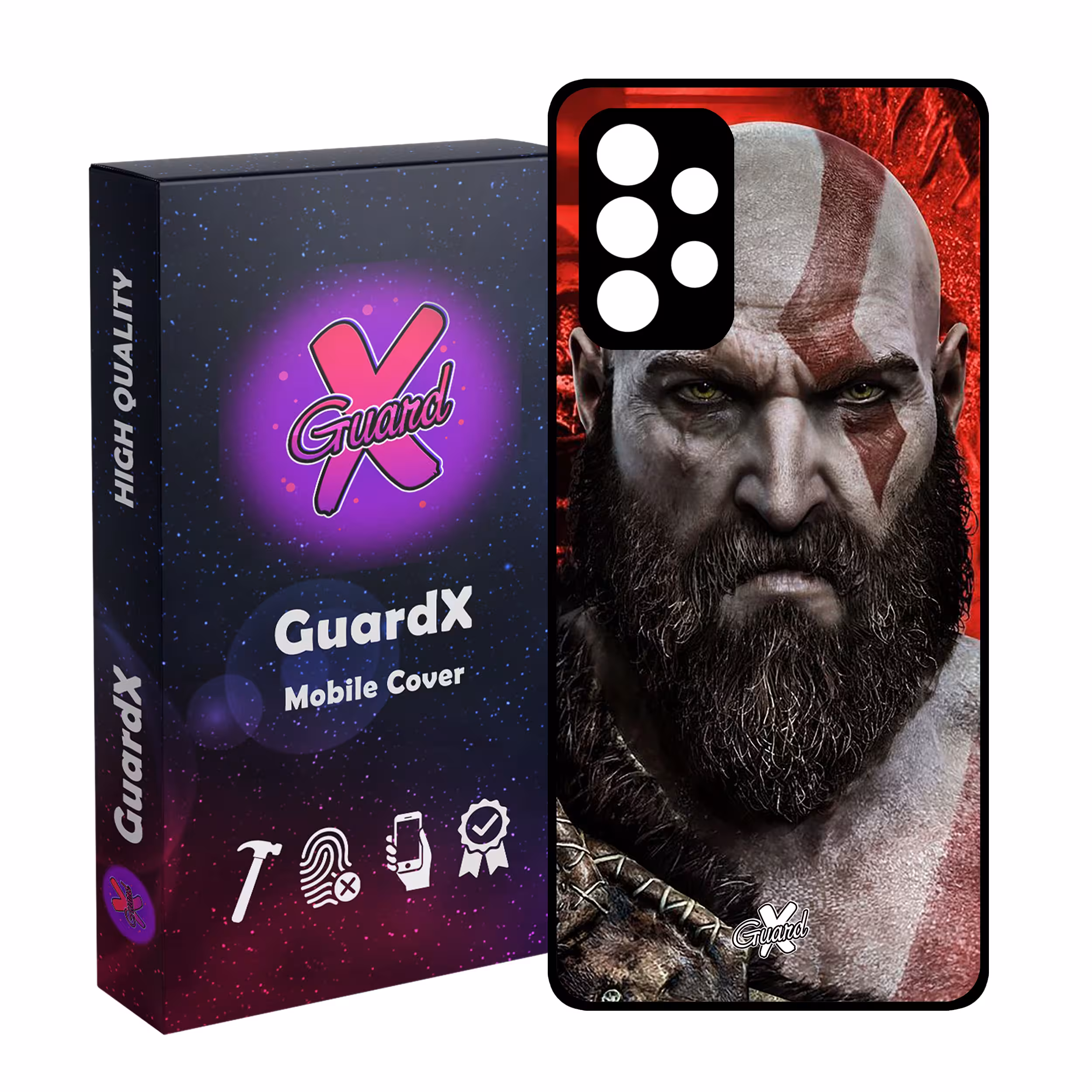 کاور گارد ایکس طرح God of War مدل Glass10035 مناسب برای گوشی موبایل سامسونگ Galaxy A72