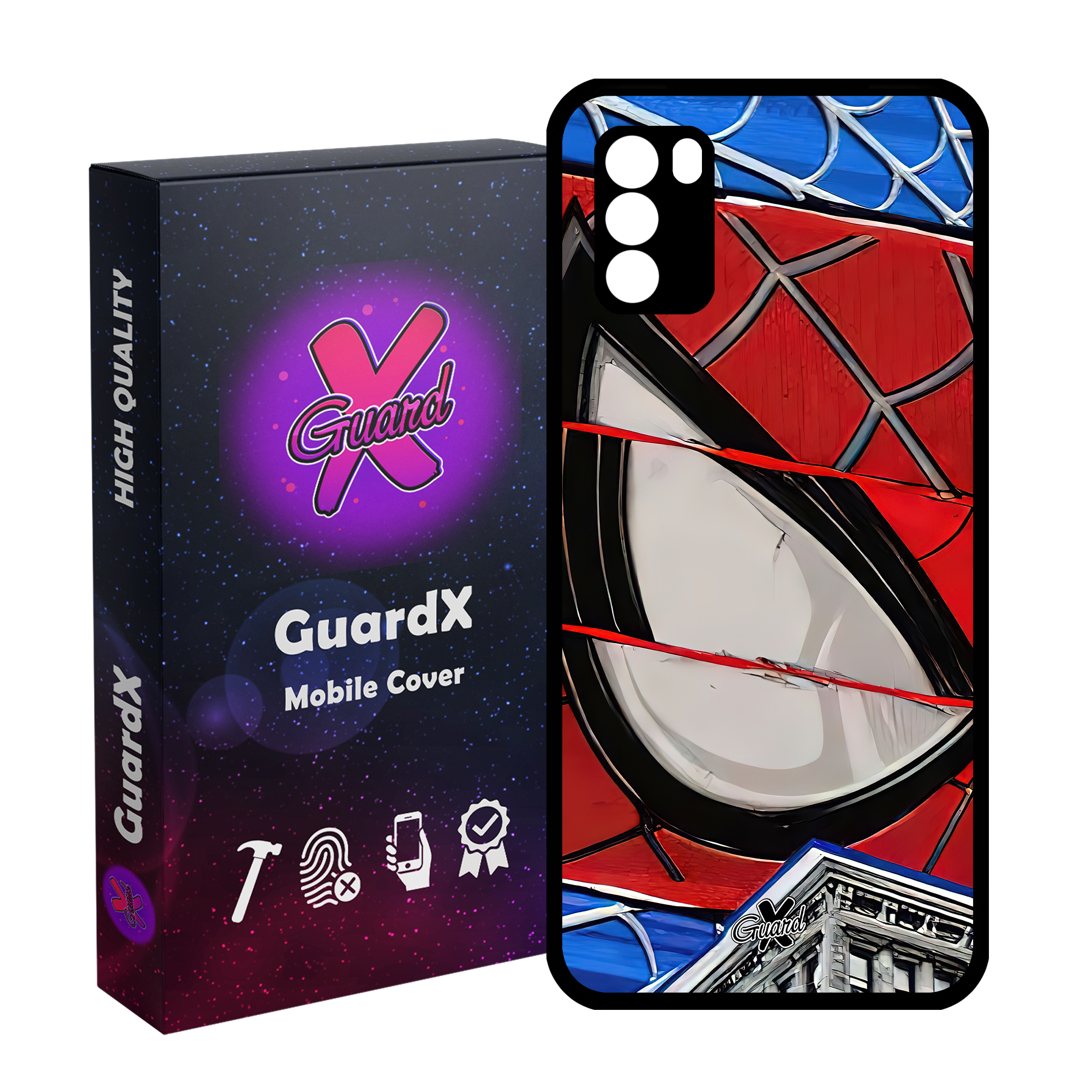 کاور گارد ایکس طرح مرد عنکبوتی مدل Glass10491 مناسب برای گوشی موبایل شیائومی Poco M3