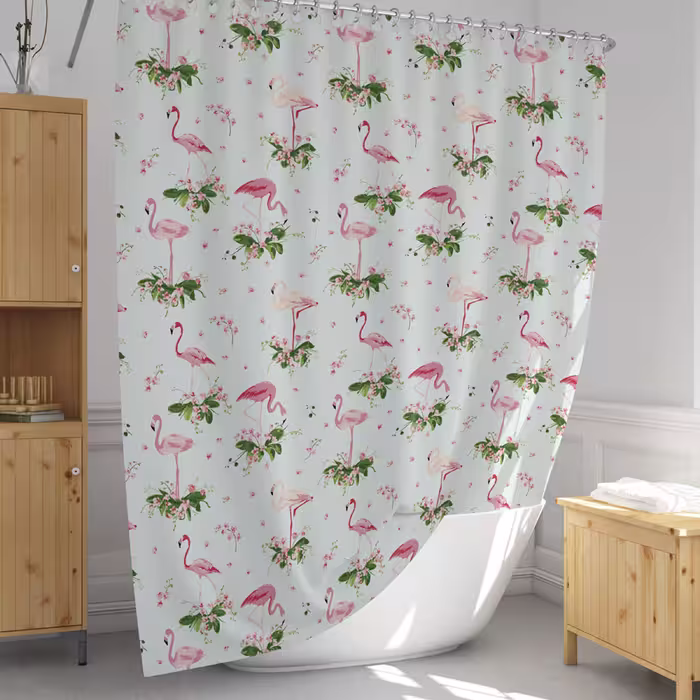 پرده حمام دلفین مدل EV-9888 سایز 180x200سانتی متر