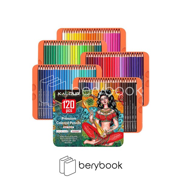 kalour / مداد رنگی / جعبه فلزی / 120 رنگ