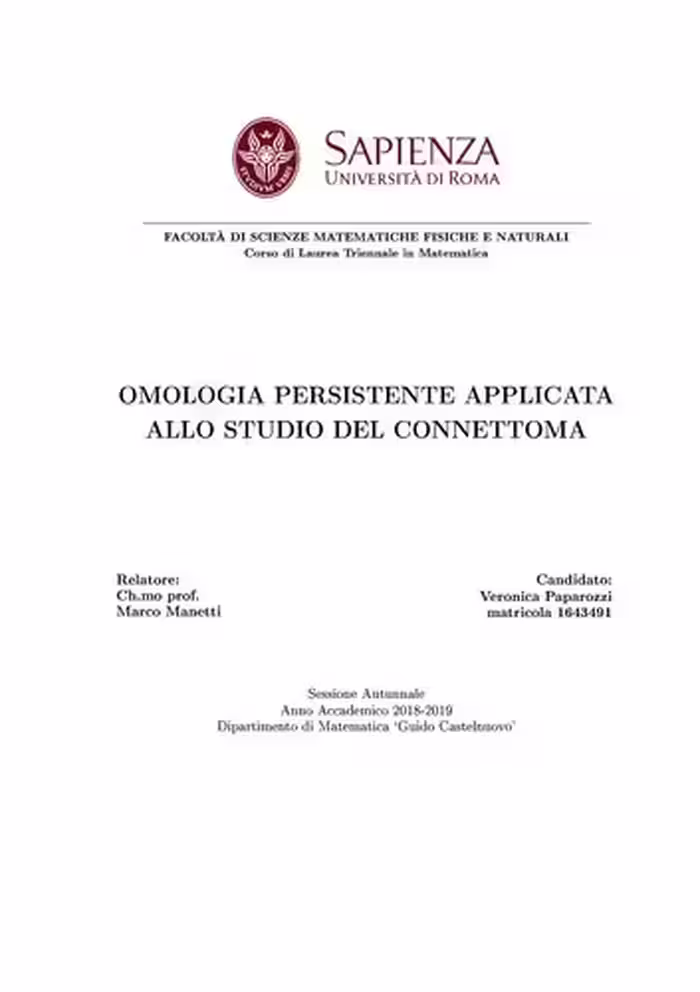 خرید و دانلود نسخه کامل کتاب Omologia persistente applicata allo studio del conenettoma