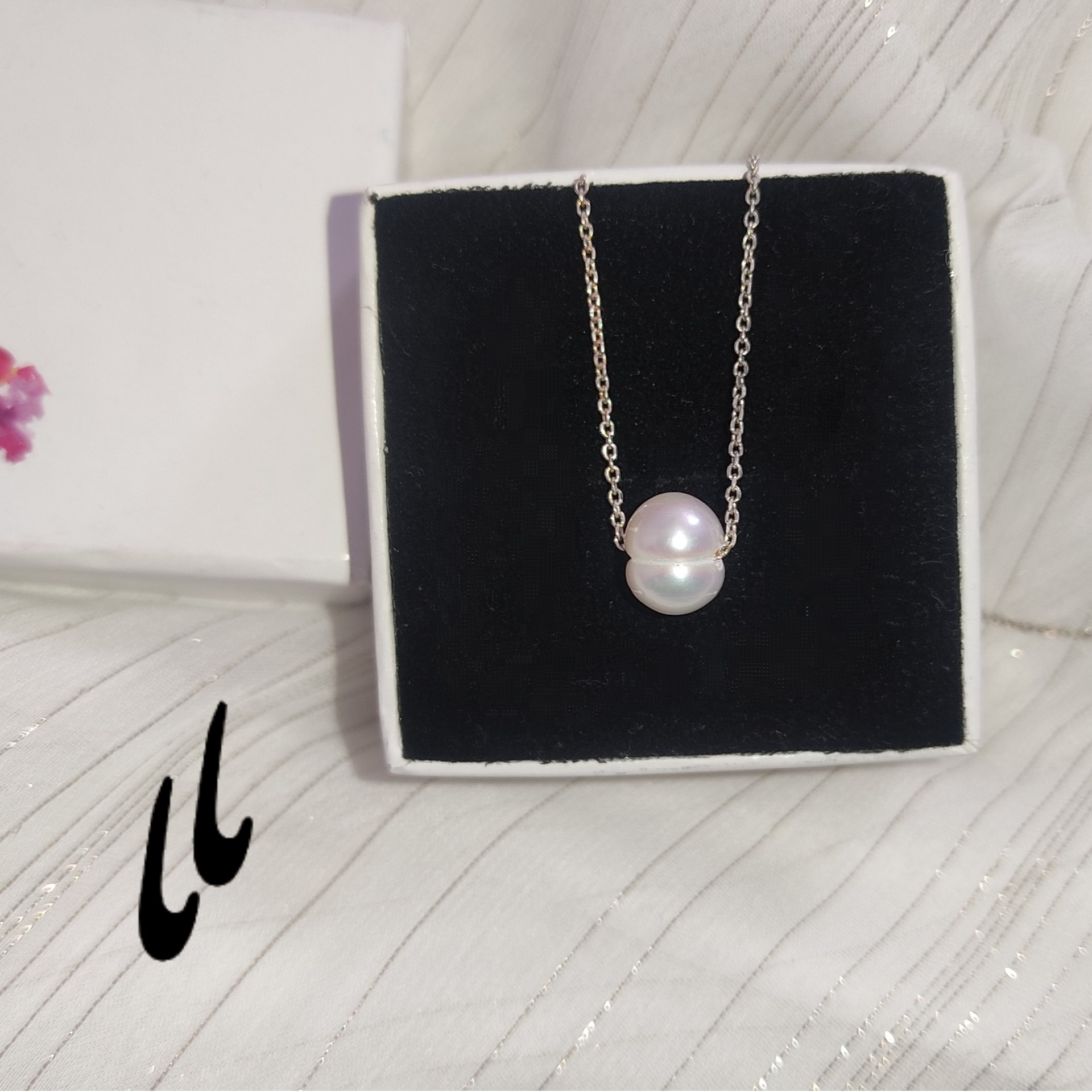 گردنبند نقره مرواریدی باروک پرورشی اصل مینیمال