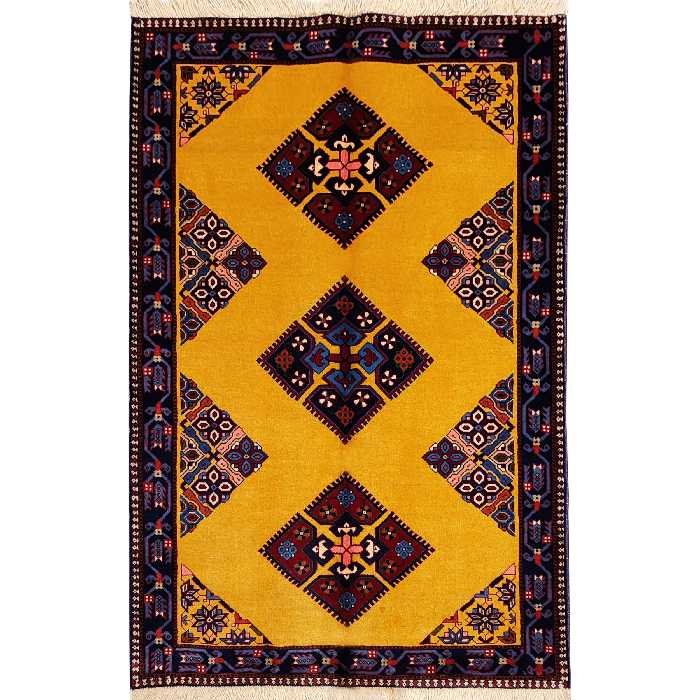 فرش دستبافت یک و نیم متری طرح لوزی کد AA459