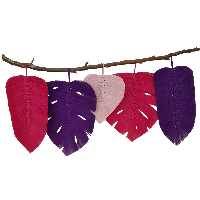 آویز بافتنی مدل مکرومه طرح برگ 