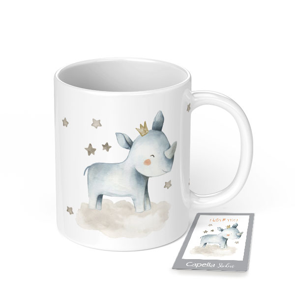 ماگ مگی مدل شاه کرگدن به همراه استیکر