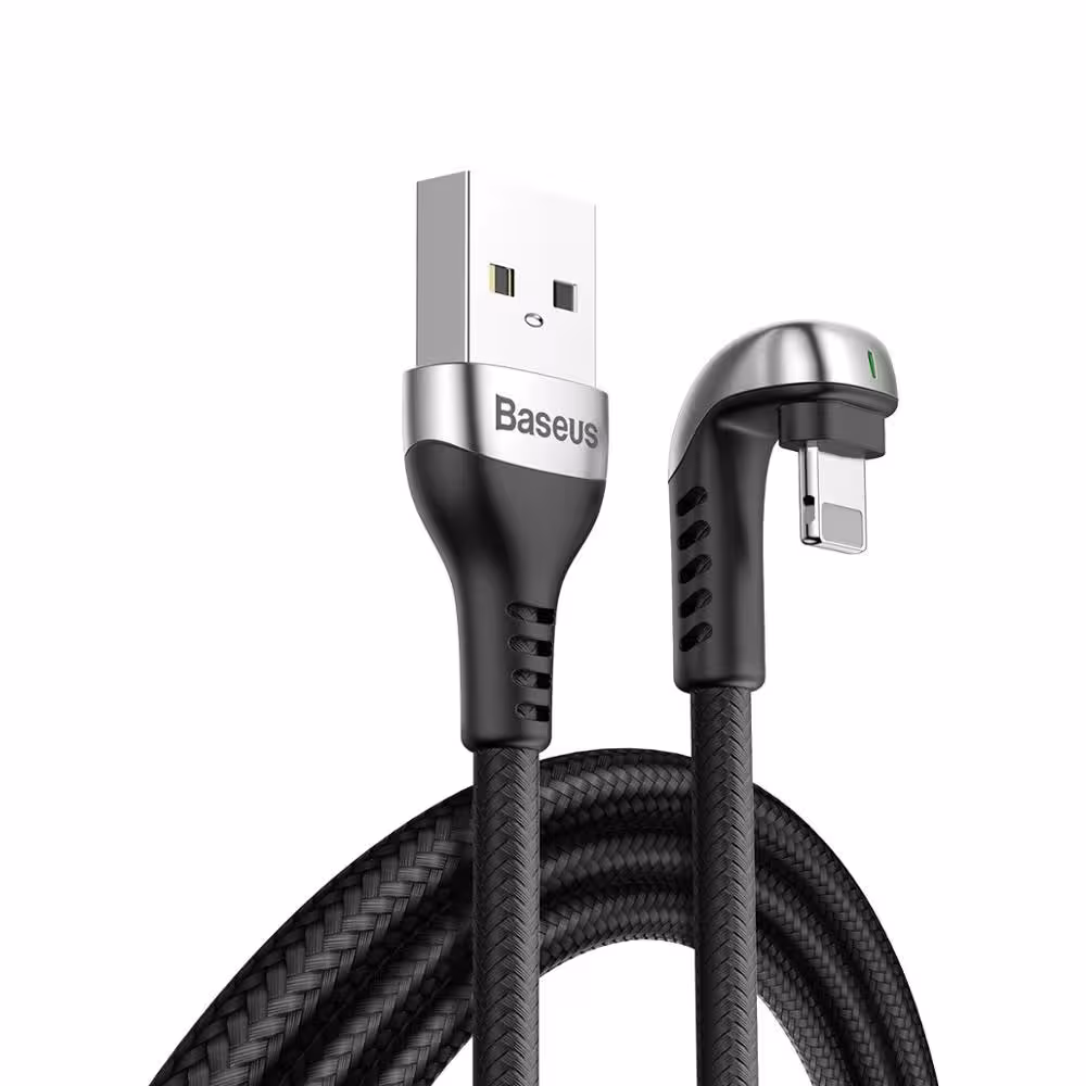 کابل تبدیل USB به لایتنینگ باسئوس مدل U-Shaped Green Lamp طول 1 متر