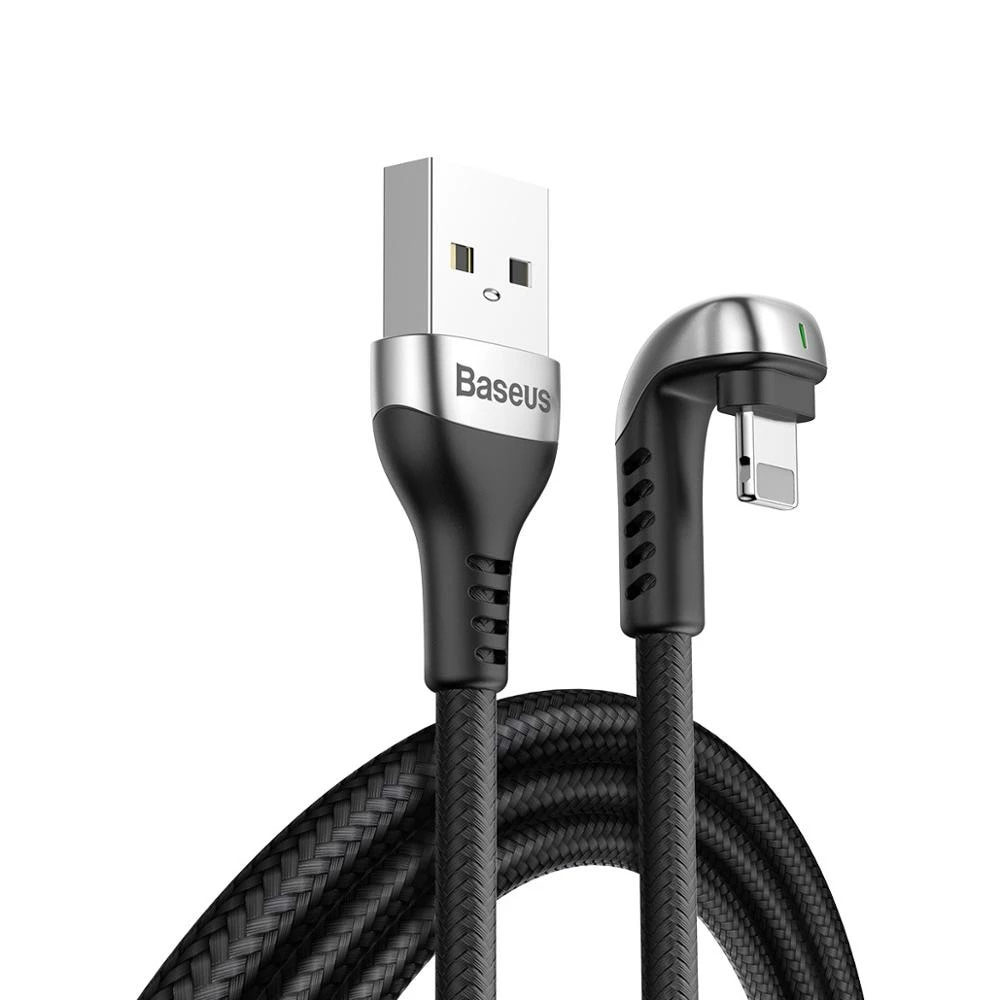 کابل تبدیل USB به لایتنینگ باسئوس مدل U-Shaped Green Lamp طول 1 متر