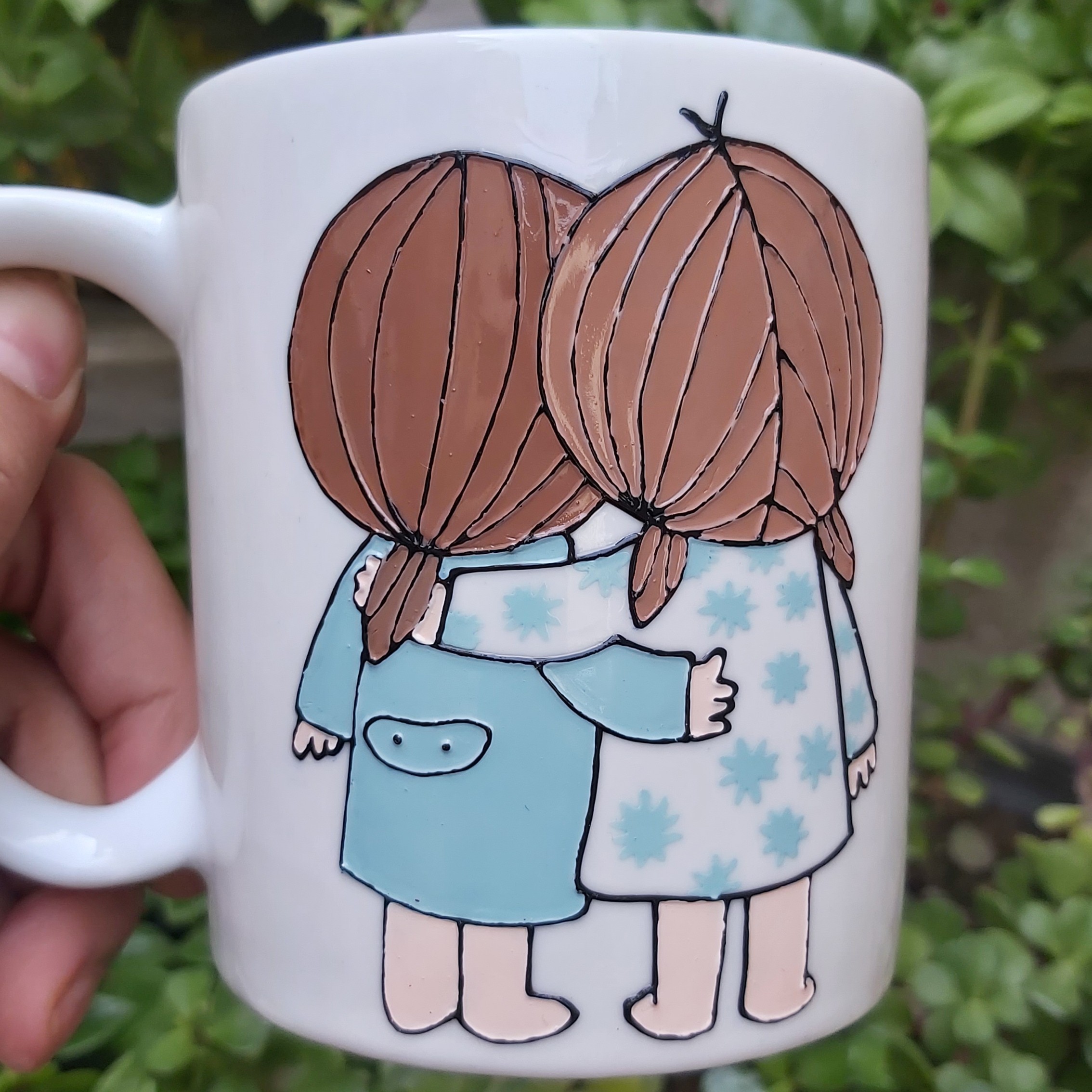 ماگ  اختصاصی ویترای دوتا دوست مهربون ،  تماما کار دست ، هرطرح و رنگی که شما بپسندید