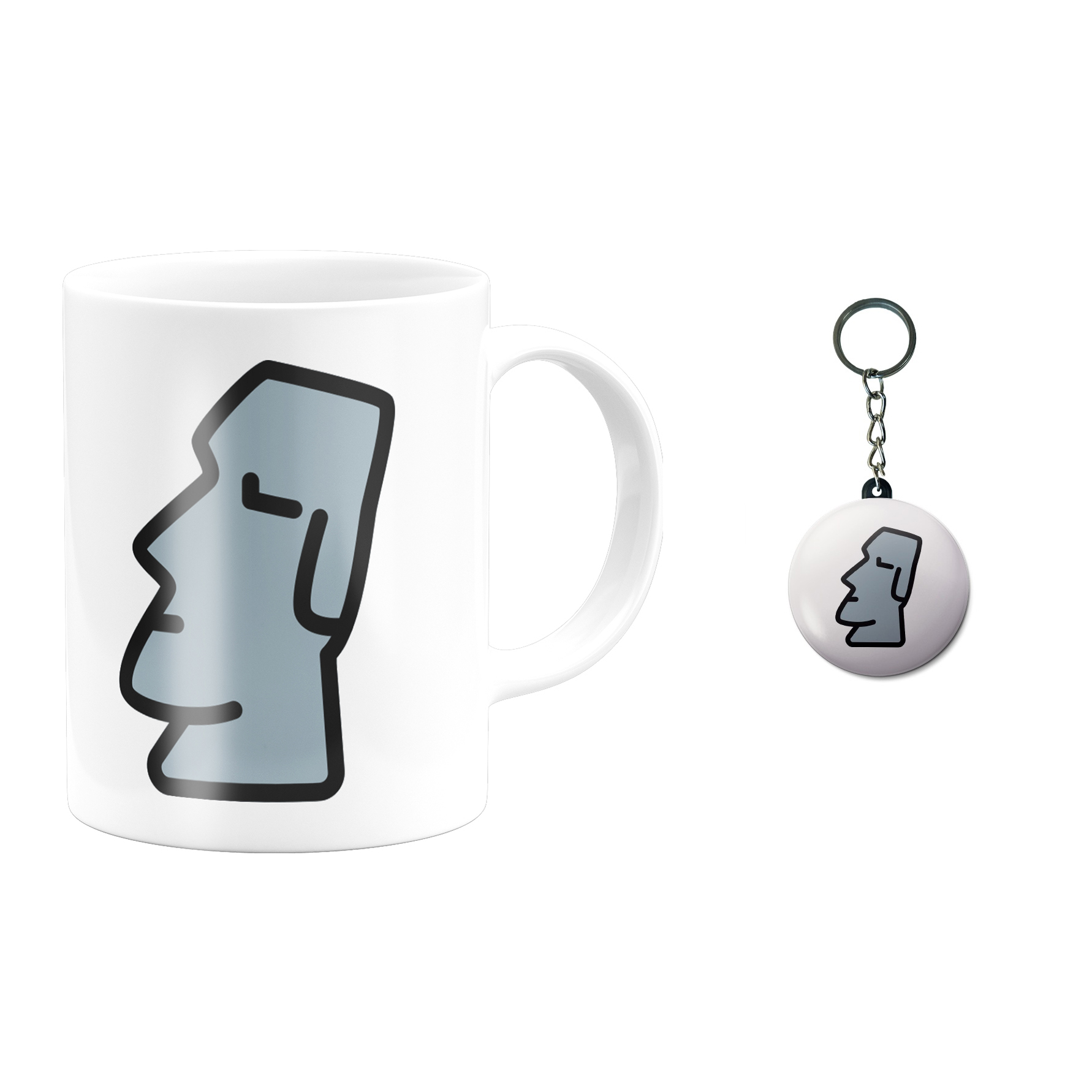 ماگ طرح مجسه کاکا سنگی کد 07 به همراه جاکلیدی