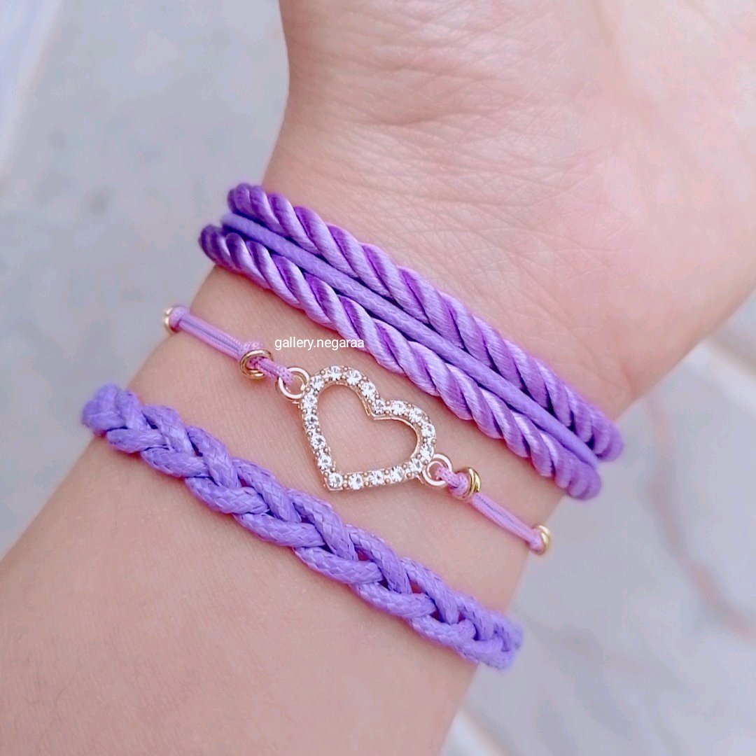  دستبند پلاک قلب خوشرنگ نگاراا 