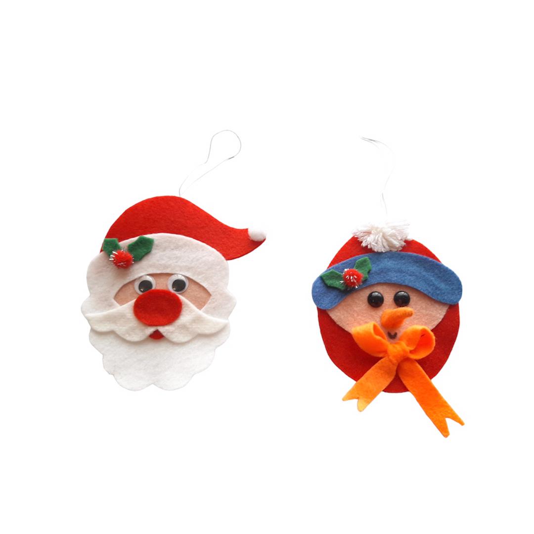 آویز تزیینی مدل بابانویل و آدم برفی مهربون مجموعه 2 عددی