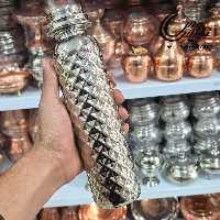 بطری آب ( قمقمه ) کروم طرح دار زنجان