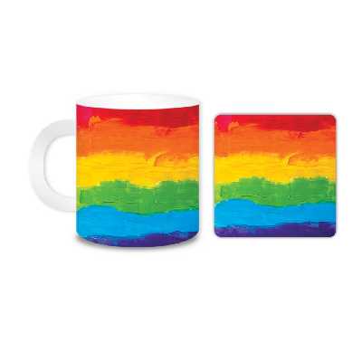 ماگ مدل رنگی کد 390 به همراه زیر لیوانی