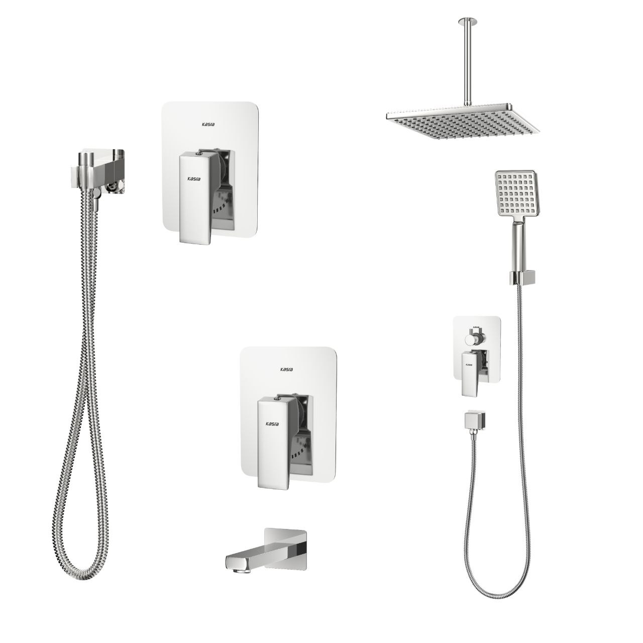 ست شیرآلات کسری مدل دامون توکار مجموعه 6 عددی