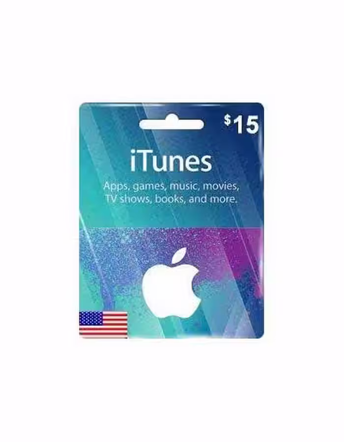 خرید گیفت کارت اپل 15 دلاری 15 Apple iTunes Gift Card USA با بهترین قیمت