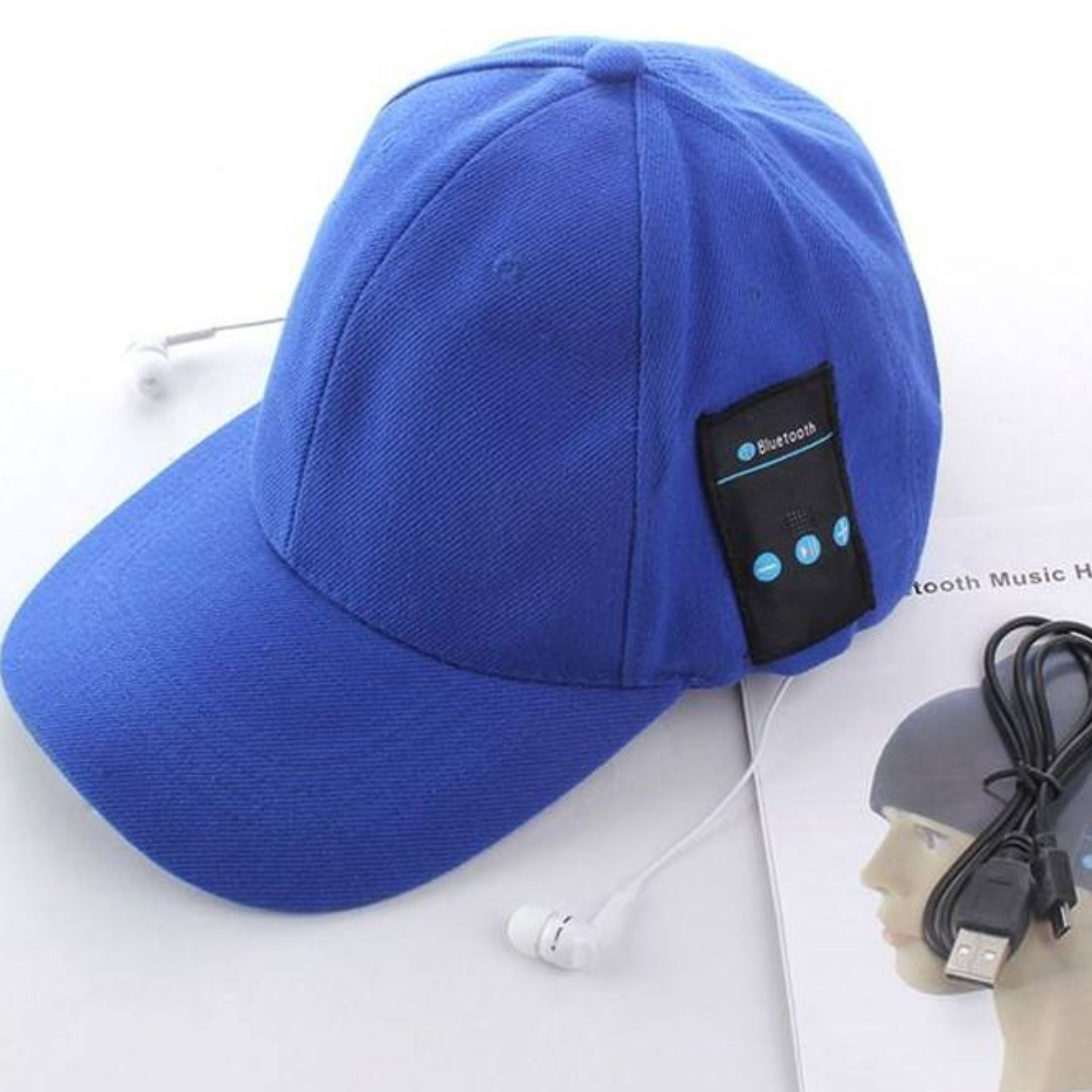کلاه هدفون بی سیم مدل Music cap ( رنگ آبی)