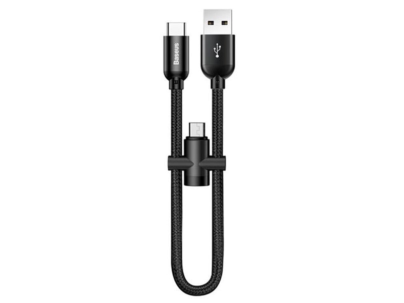 کابل دو سر میکرو یو اس بی و تایپ سی بیسوس Baseus U-shaped portable data cable