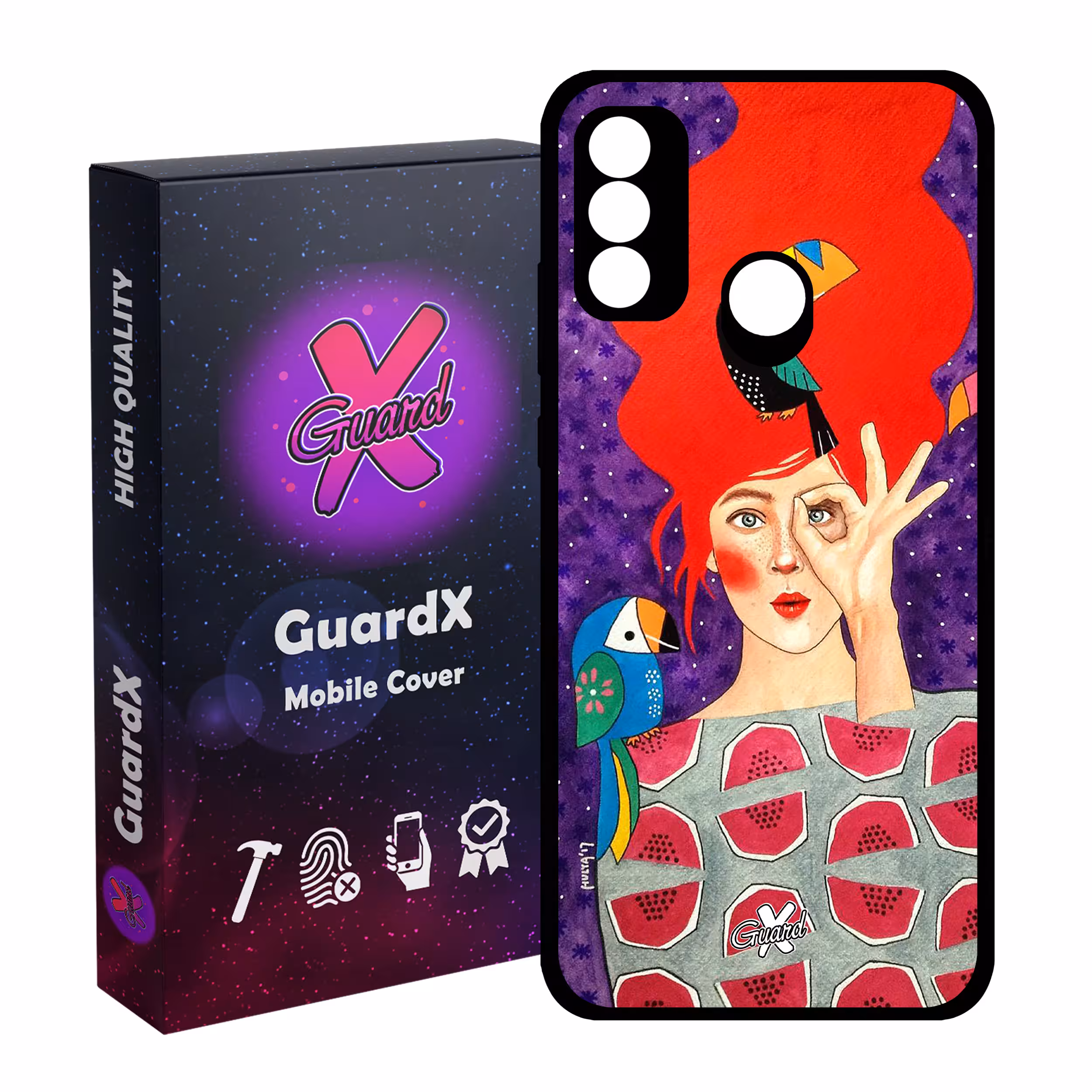 کاور گارد ایکس طرح Girl مدل Glass10153 مناسب برای گوشی موبایل هوآوی P Smart 2020