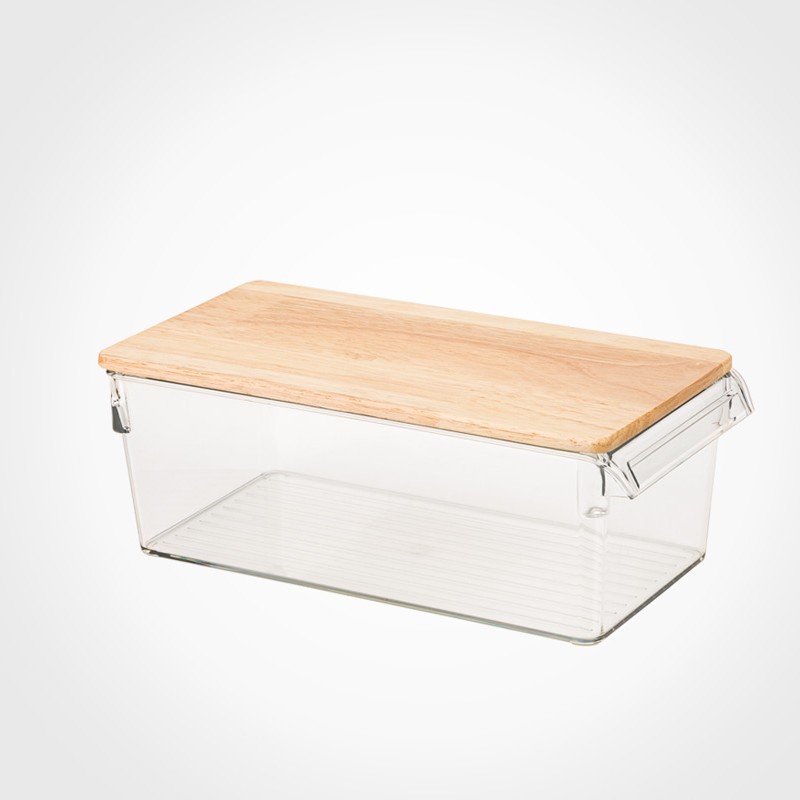 نظم دهنده شفاف نشکن سایز 3 لیتری درب چوبی لیمون 