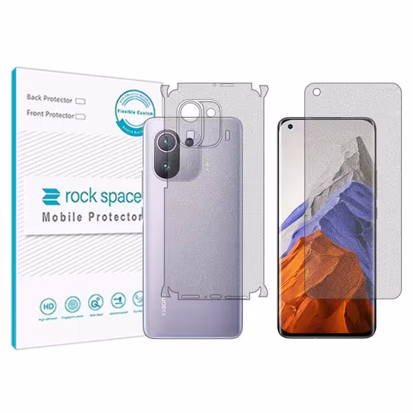 گلس صفحه نمایش و پشت گوشی شیائومی Mi 11 Pro مدل نانو هیدروژل مات برند راک اسپیس کد SS