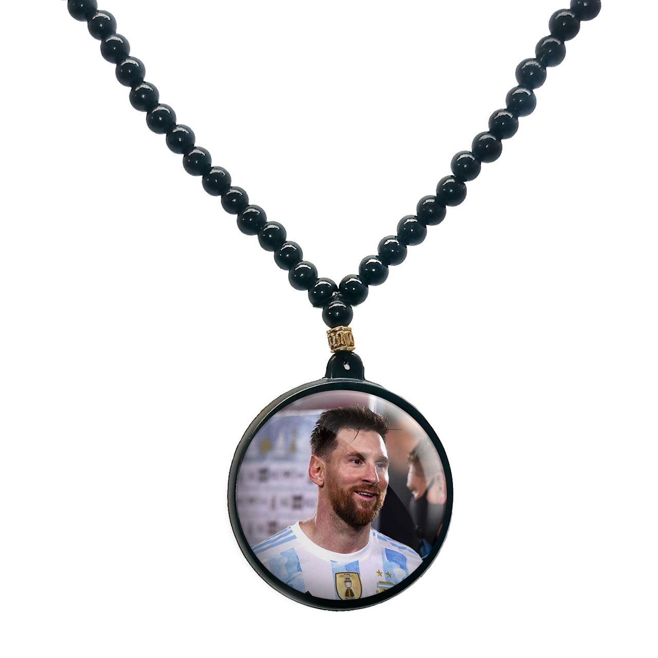 گردنبند پرمانه طرح مسی کد pmd.8837 مدل دو طرفه